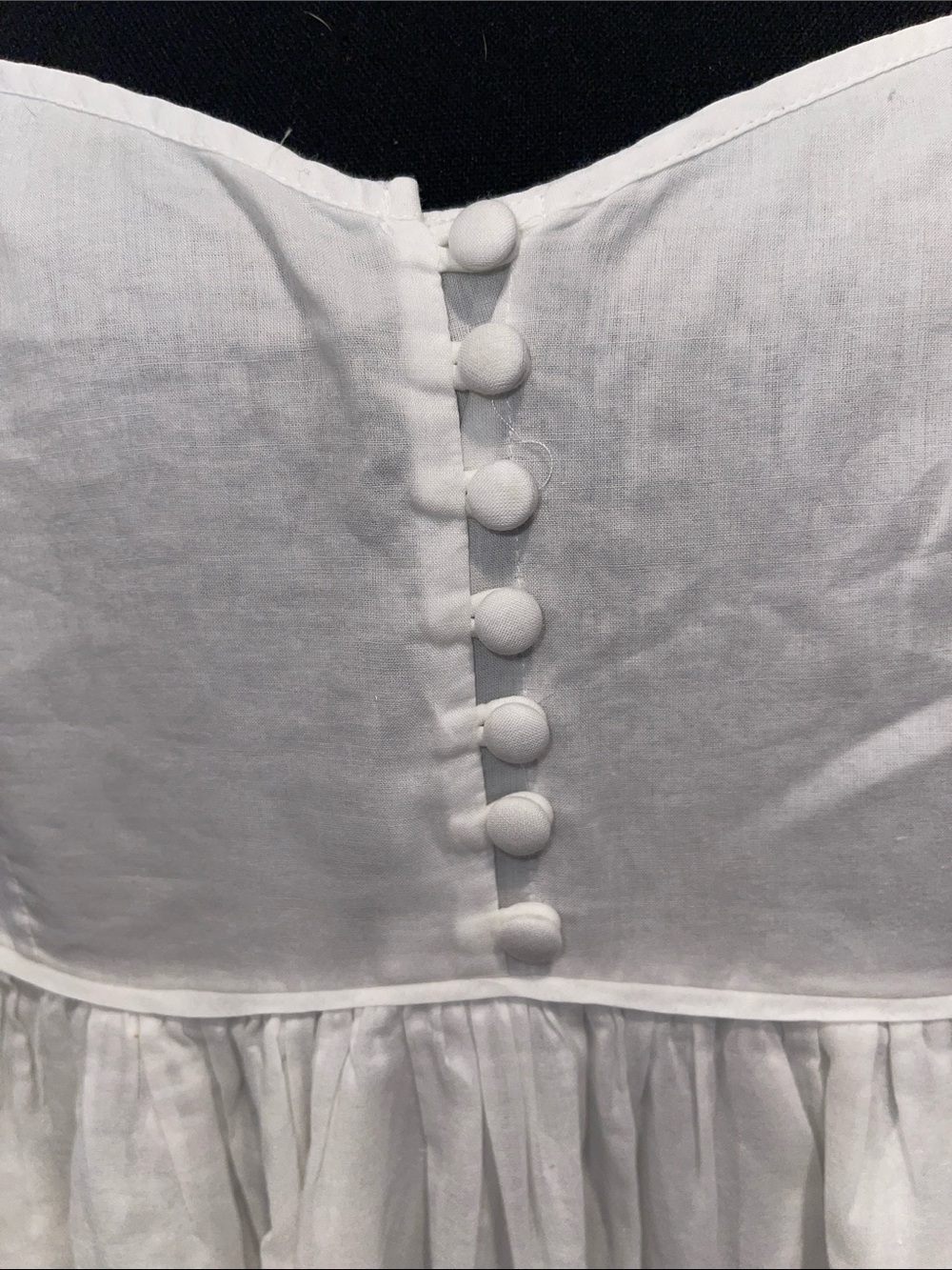White Spaghetti Strap Sundress with Button Front - Picture 5 of 6
